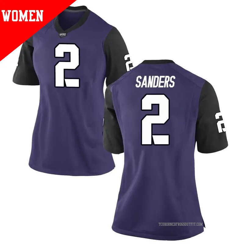 Women's ＃2 Trey Sanders TCU Horned Frogs Game Purple Football College Jersey