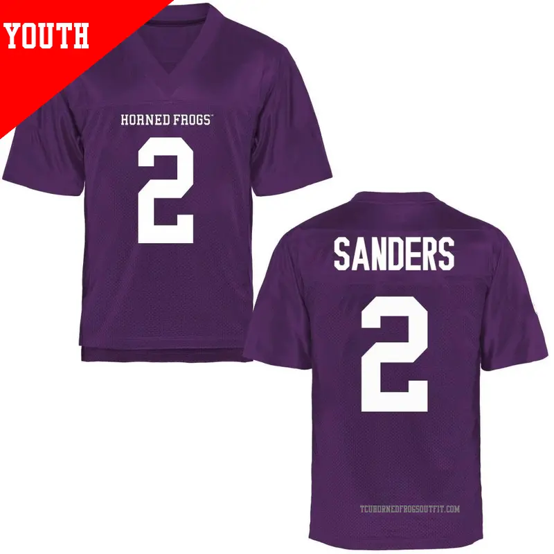 Youth ＃2 Trey Sanders TCU Horned Frogs Game Purple Football College Jersey